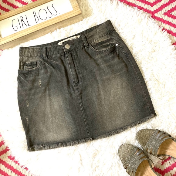 Denim Co Gray Denim Mini Skirt 8 - Picture 2 of 7